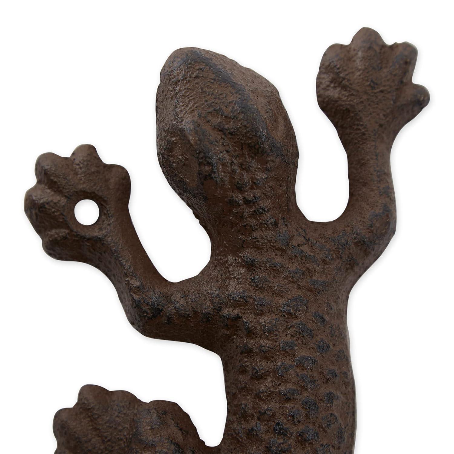 DII Cast Iron Collection Decorative Wall Hook Set, Lizard, 2 Count