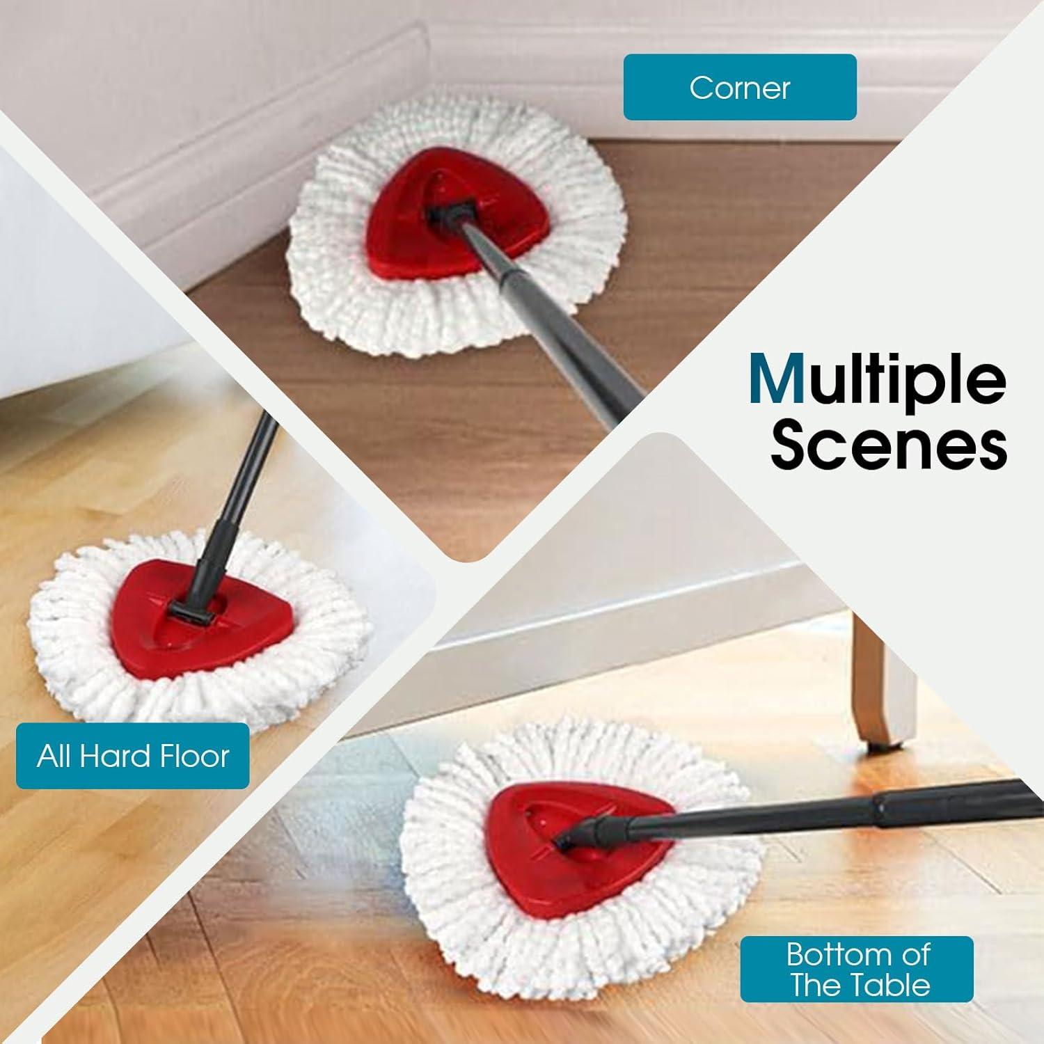 6 Pack Spin Mop Refill - Replacement Head Compatible with O cedar, Microfiber Spin Mop Refills,clean the floor. Easy Floor Cleaning Mop Head Replacement - Bonison