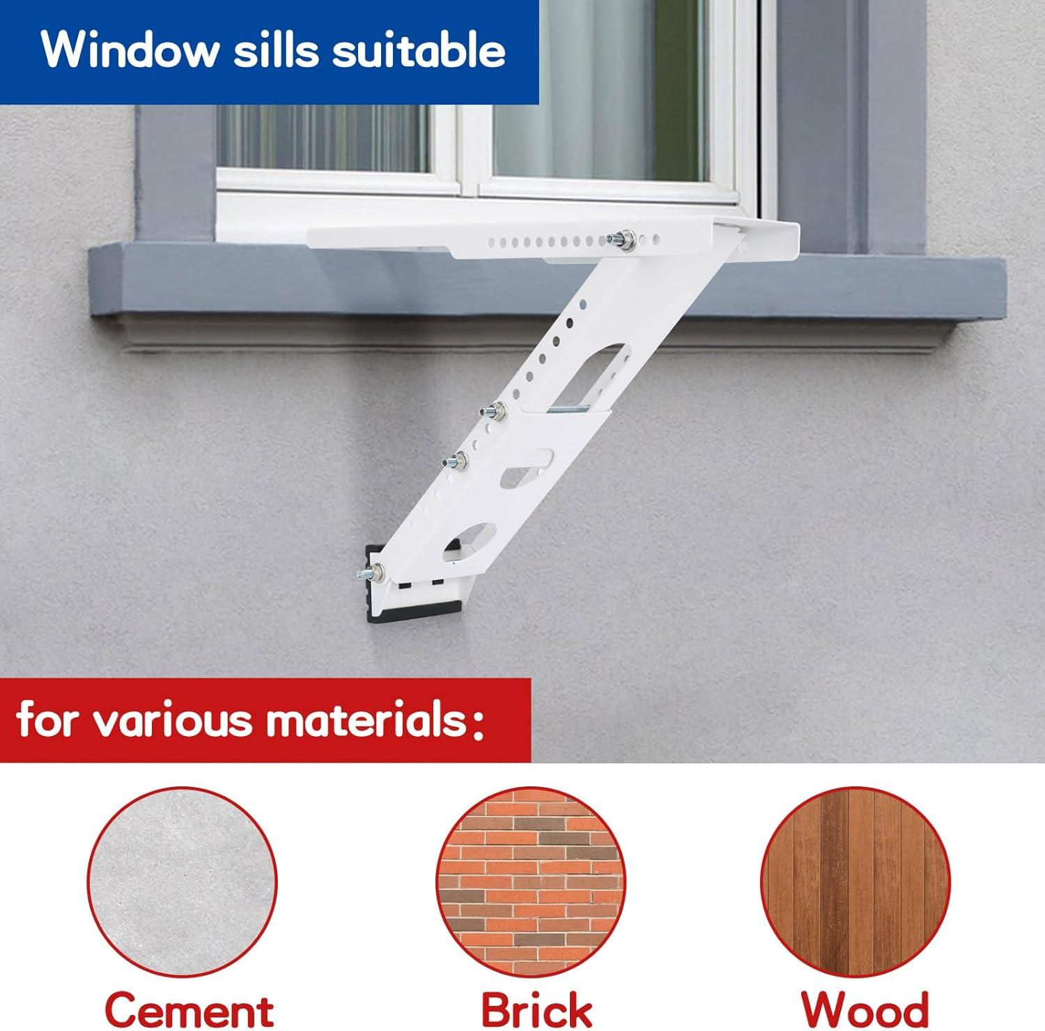 Universal White Steel Window AC Support Bracket