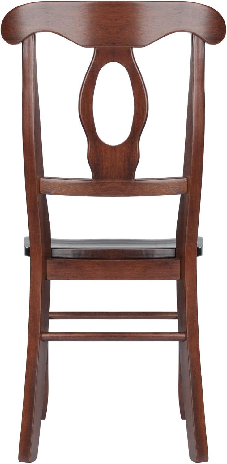 Set of 2 Renaissance Key Hole Back Chairs Walnut - Winsome: Hardwood, High Back, Non-Upholstered