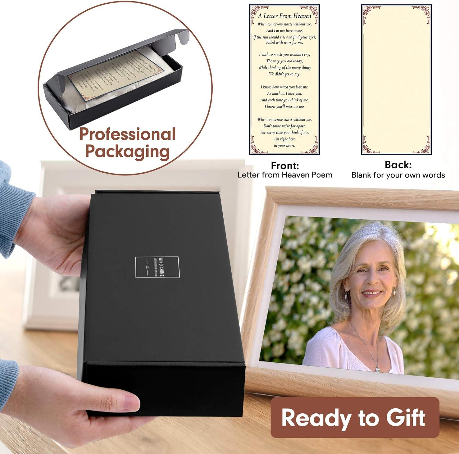 Sympathy Gifts for Loss of Loved One 32" Memorial Wind Chimes for Loss of Loved One Bereavement Condolence Gifts Sympathy Windchimes Memory Wind Chime with Memorial Card