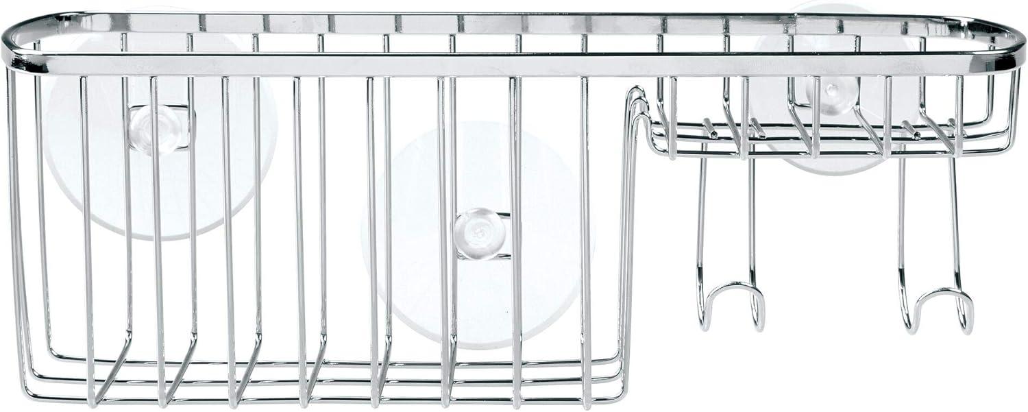 InterDesign iDesign Gia Polished Stainless Steel Bathroom Suction Combo Organizer Basket - 11" x 4.25" x 4" & Reviews | Wayfair