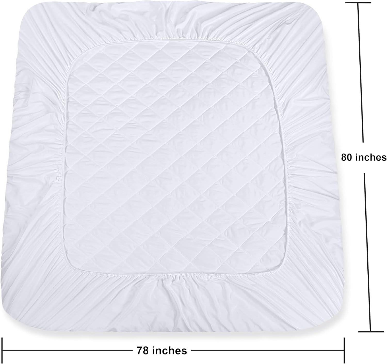 Utopia Bedding Microfiber Mattress Topper King , Quilted Fitted Mattress Pad Deep Pocket up to 16 inches, Machine Washable Mattress Protector