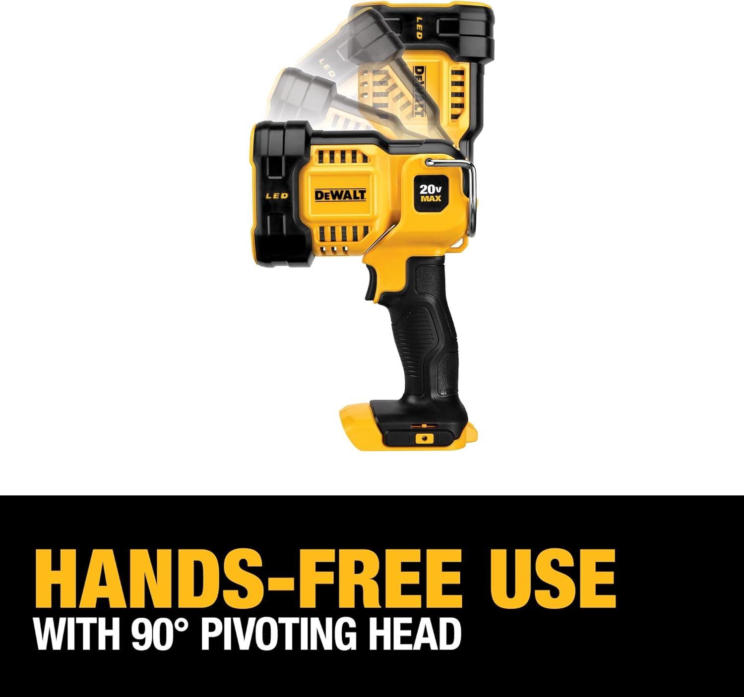 Cordless Yellow/Black LED Jobsite Spotlight with Pivoting Head