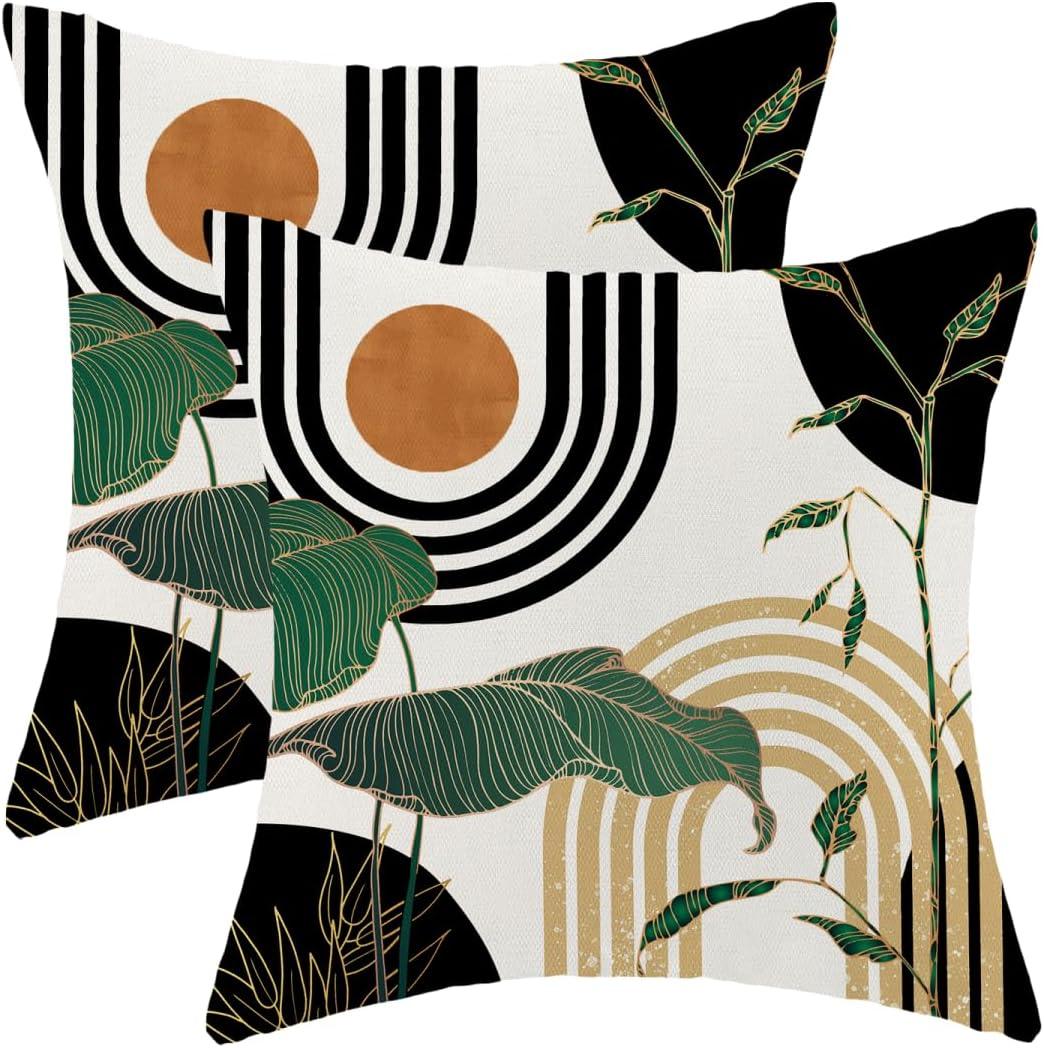 Burnt Orange Summer Outdoor Coastal Pillow Covers 18x18 Inch Set of 2 Fall Coral Seashell Starfish Throw Pillows Ocean Themed Beach Nautical Decorative Cushion Cases for Couch Decorations