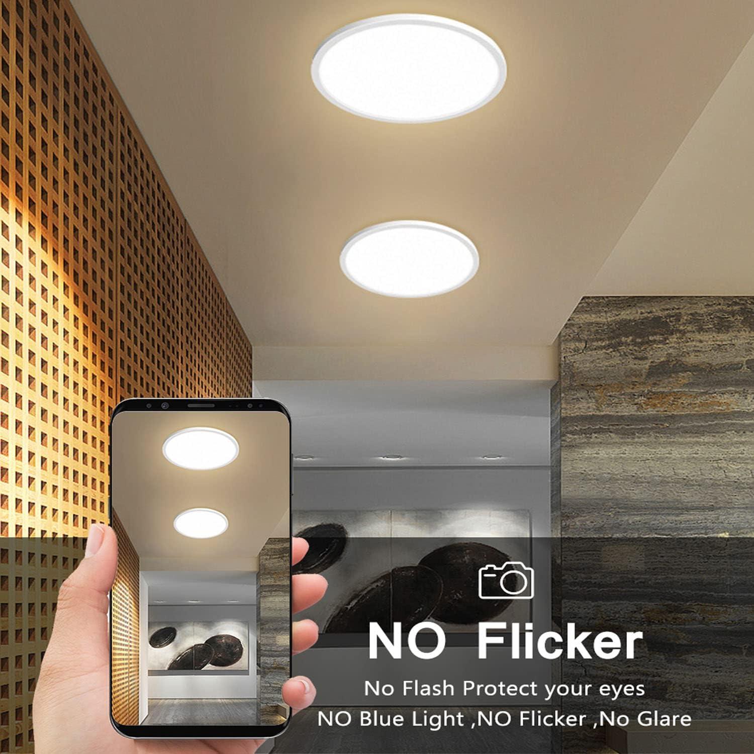 MODERN 4 Pack 28W 3200Lm LED Flush Mount Ceiling Light, Super Slim 12 Inch LED Ceiling Light, 5000K Daylight LED Ceiling Light for Bedroom, Living Room, Dining Room, Garage and Ofice