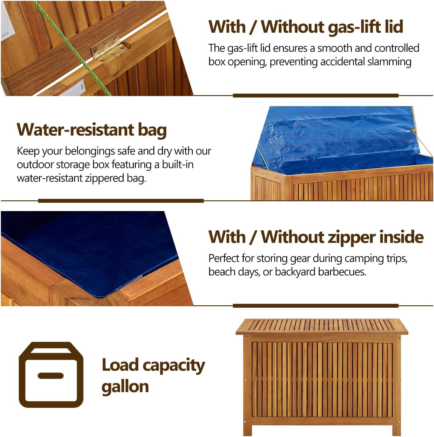 vidaXL Patio Storage Box 35.4Inchx19.7Inchx22.8Inch Solid Acacia Wood