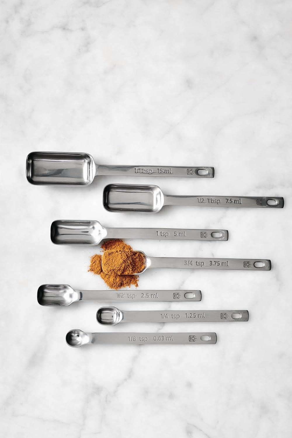 King Arthur Baking Company Spice Measuring Spoons, 18/8 Stainless Steel, 7-Piece Set