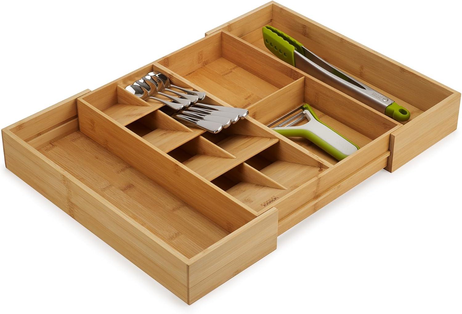 Joseph Joseph DrawerStore Bamboo Expandable Cutlery, Utensil and Gadget Organizer