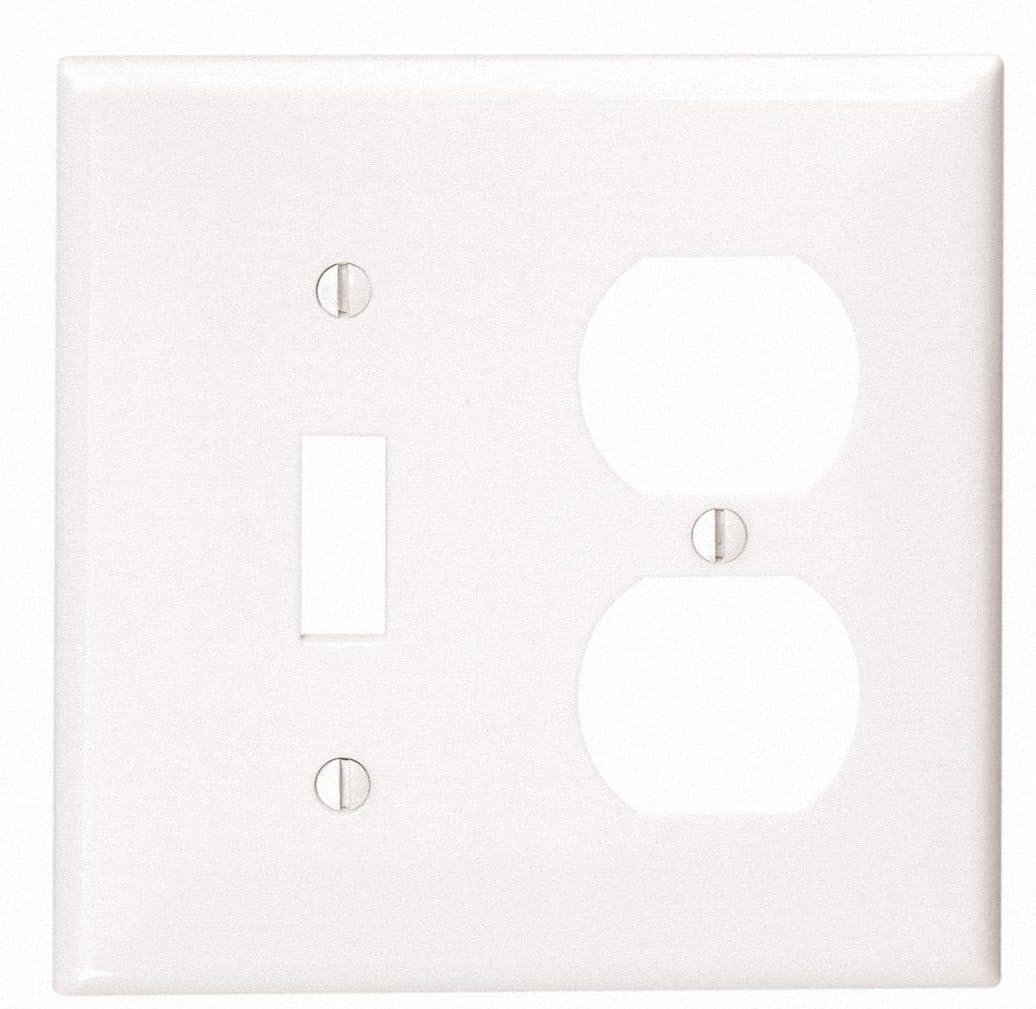 Leviton White 2 gang Thermoplastic Nylon Duplex/Toggle Wall Plate 1 pk