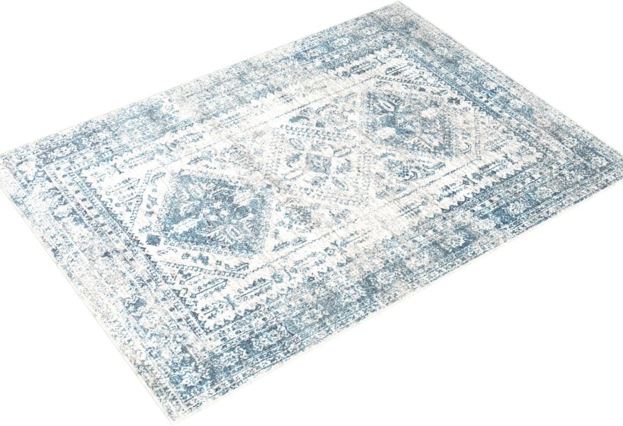 Livabliss Monte Carlo Vintage Oriental Area Rug,5'3" x 7'3",Sky Blue