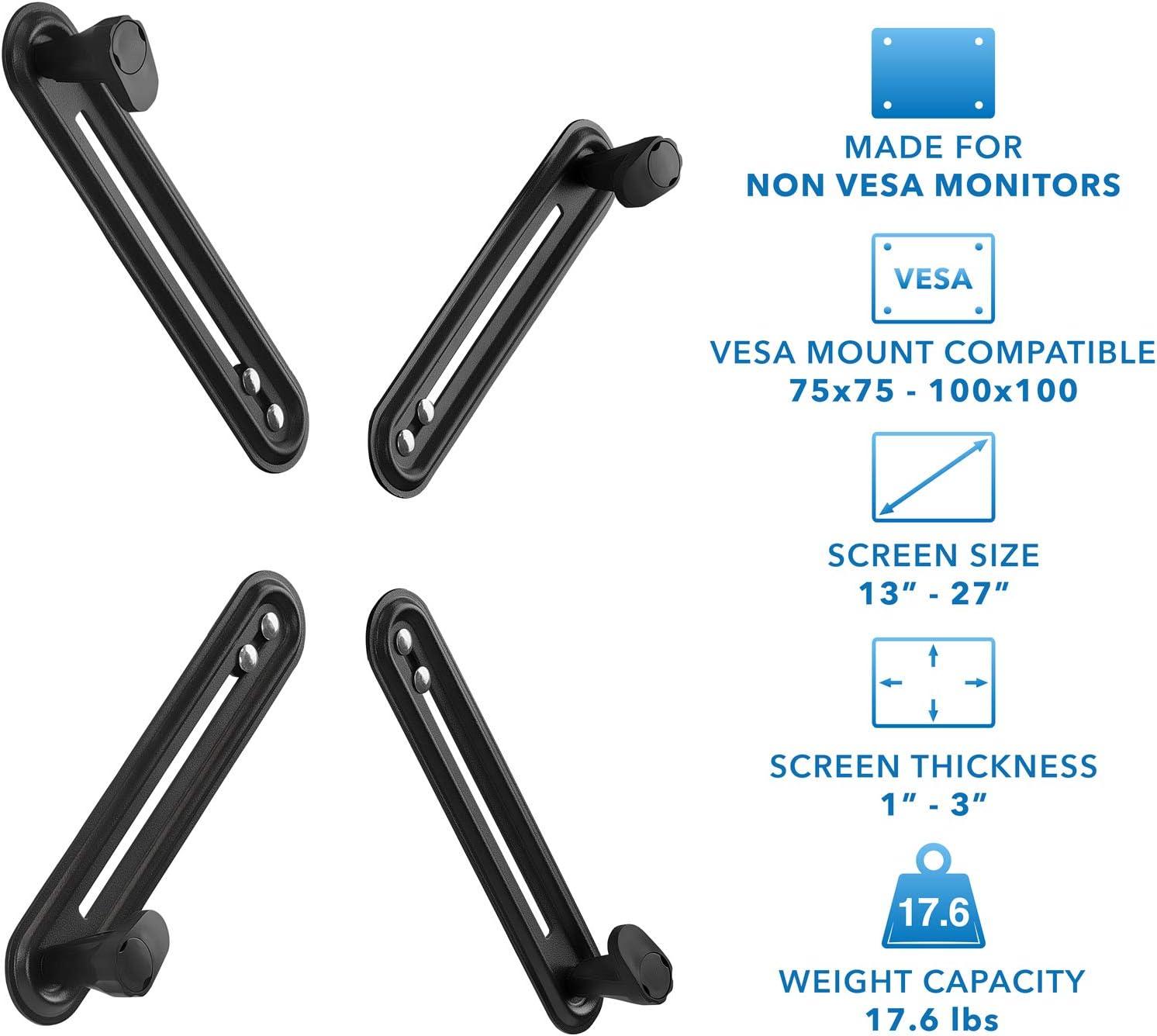 Mount-It! VESA Mount Adapter Mounting Kit for Non-VESA HP ACER Samsung DELL Asus Monitors 13" to 27"