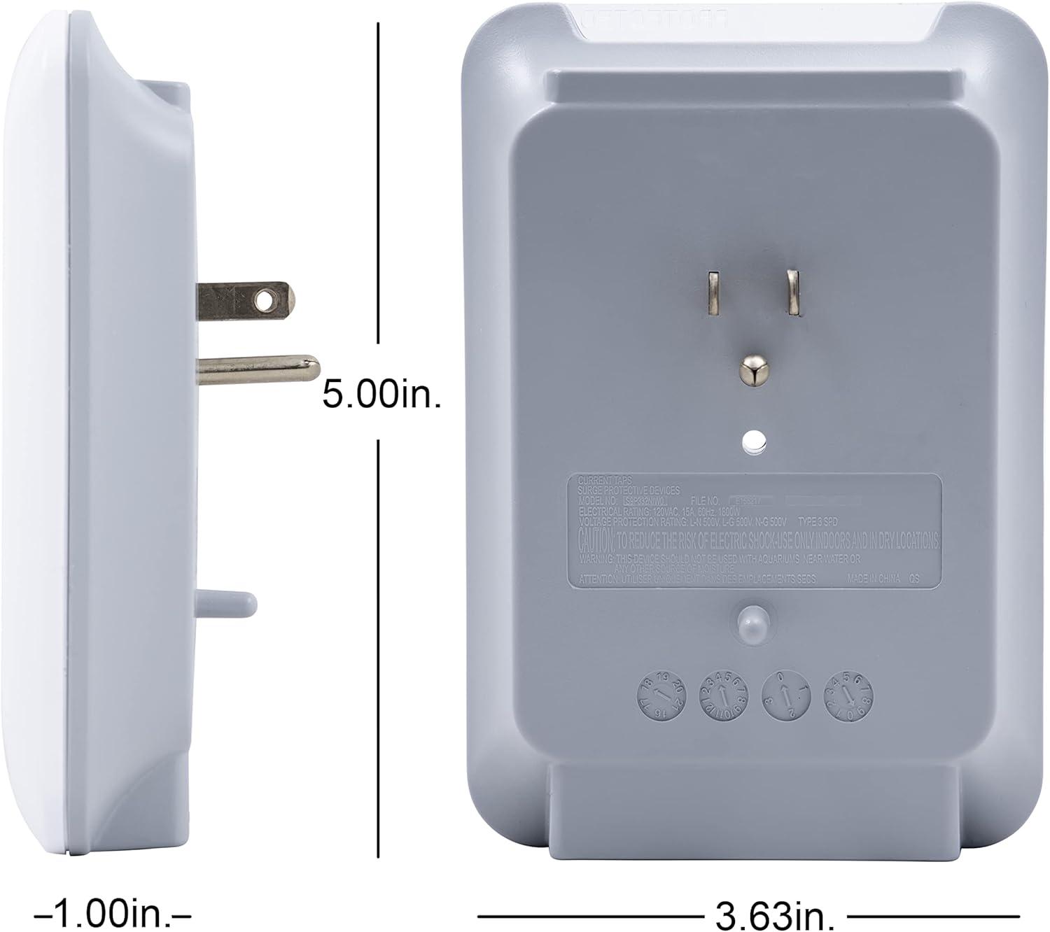 GENERAL ELECTRIC Pro 6-Outlet Surge Protector Power Outlet Adapter, White - 38431