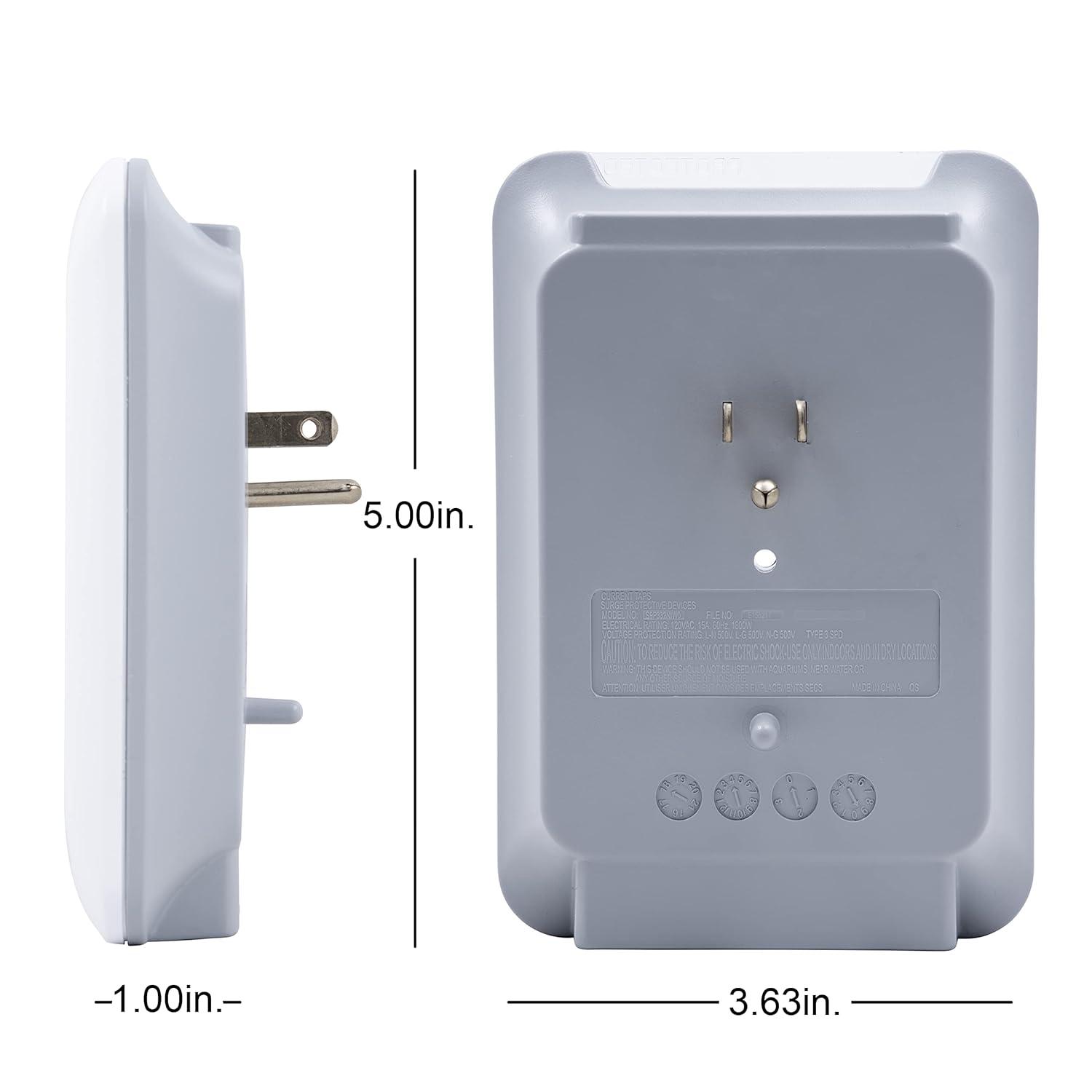 GENERAL ELECTRIC Pro 6-Outlet Surge Protector Power Outlet Adapter, White - 38431