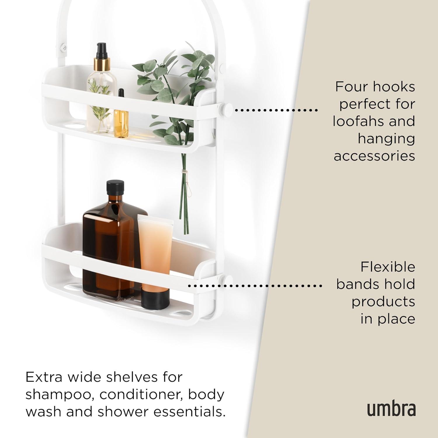 Umbra Flex Two Shelf Shower Caddy, White