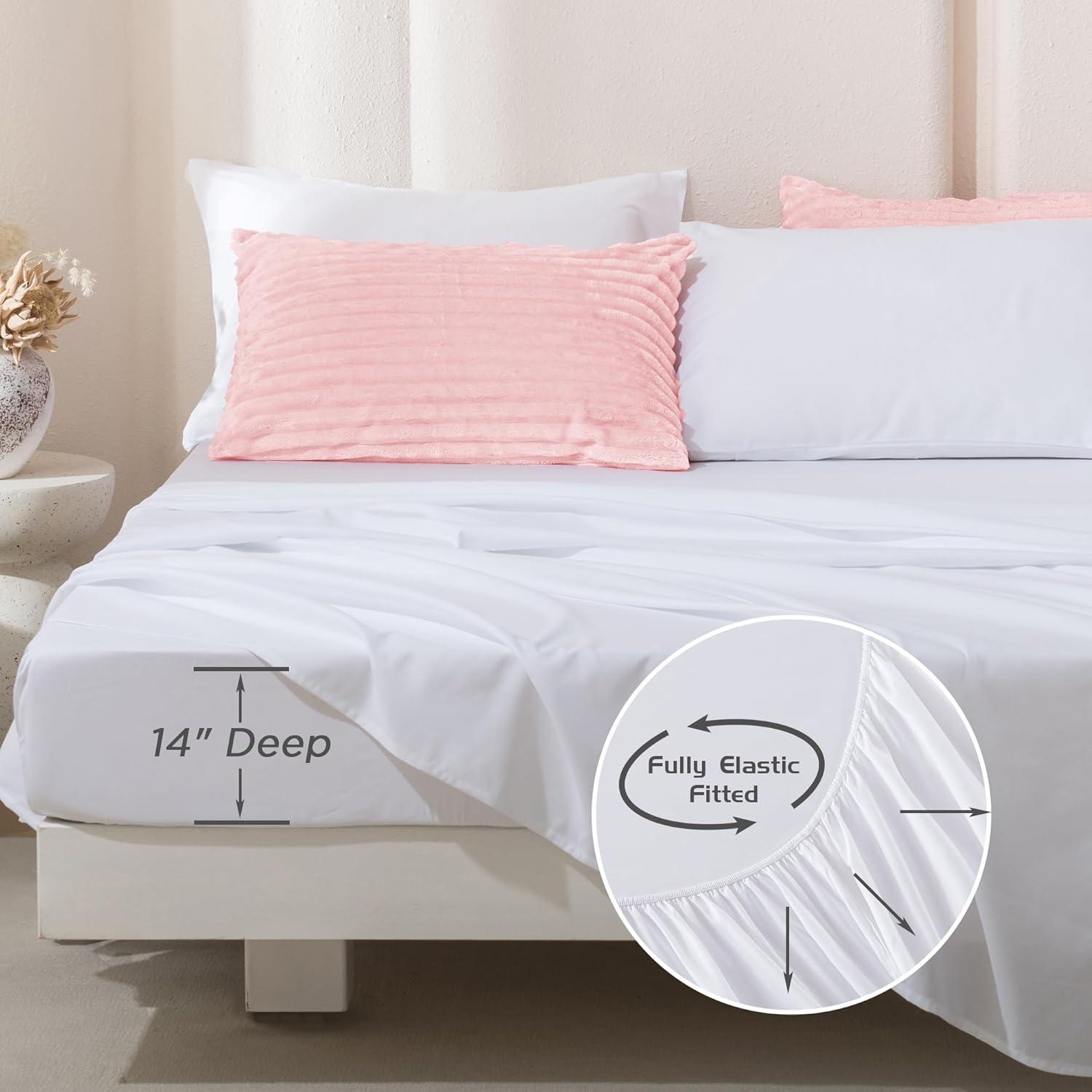 Andency Fluffy Queen Comforter Set, Super Soft White Comforters Queen Size, Winter Warm Fleece Faux Fur Bedding Set, Luxury Plush Fuzzy Bed Set 3 Pieces (1 Shaggy Comforter, 2 Pillowcases)