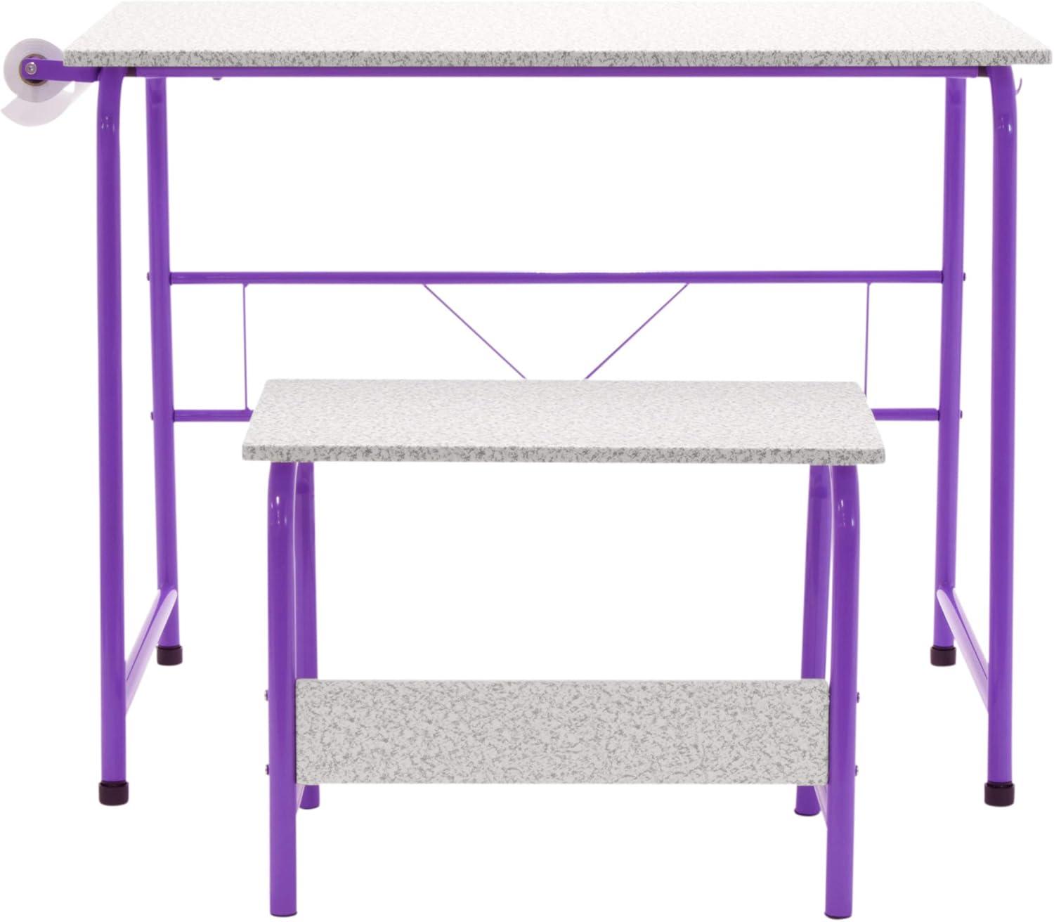 SD Studio Designs Project Center, 55127 Craft Table Play Desk with Bench, Purple/Spatter Gray, 37.75"W x 21.75"D x 28"H