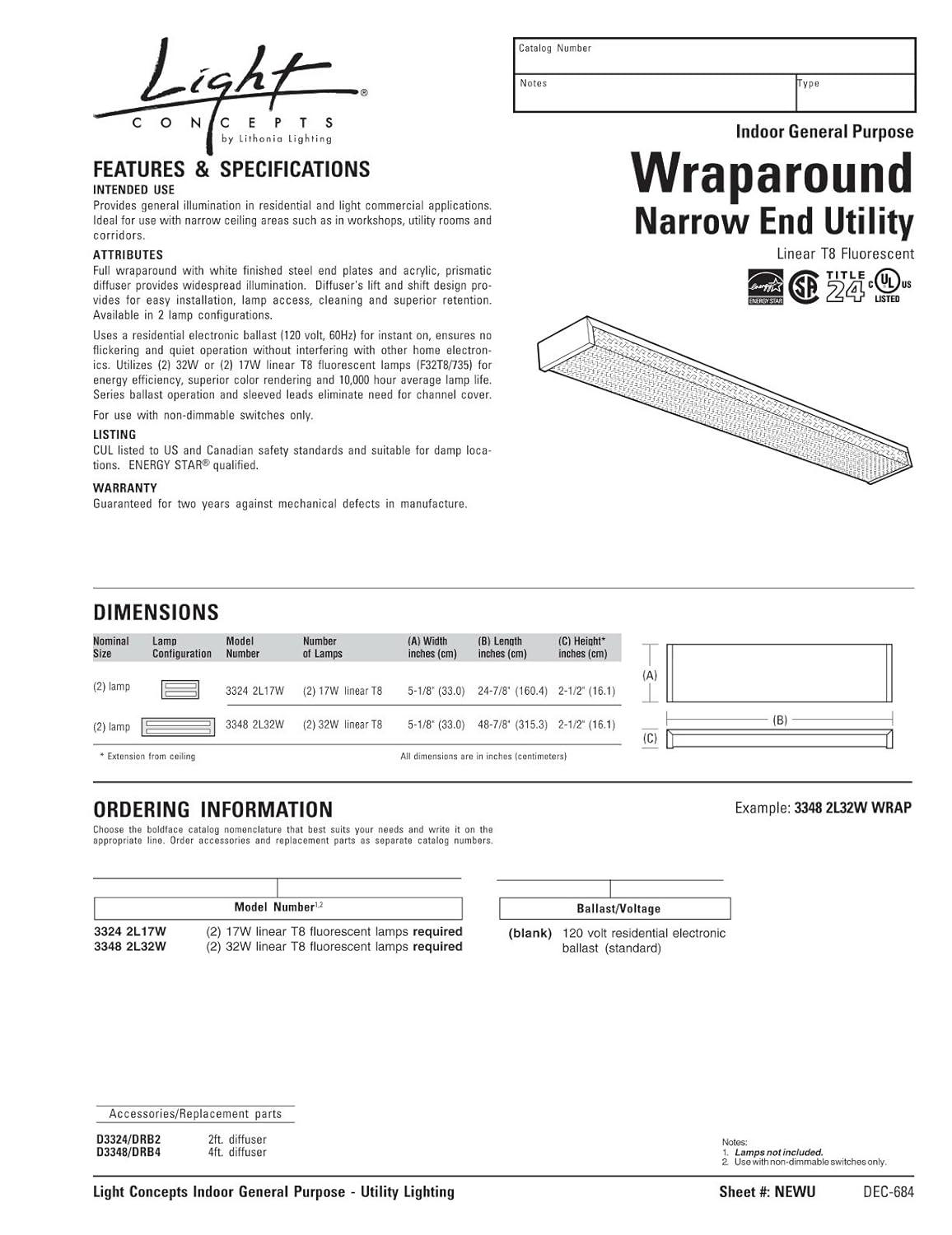 Lithonia Lighting 2-ft Wraparound Light