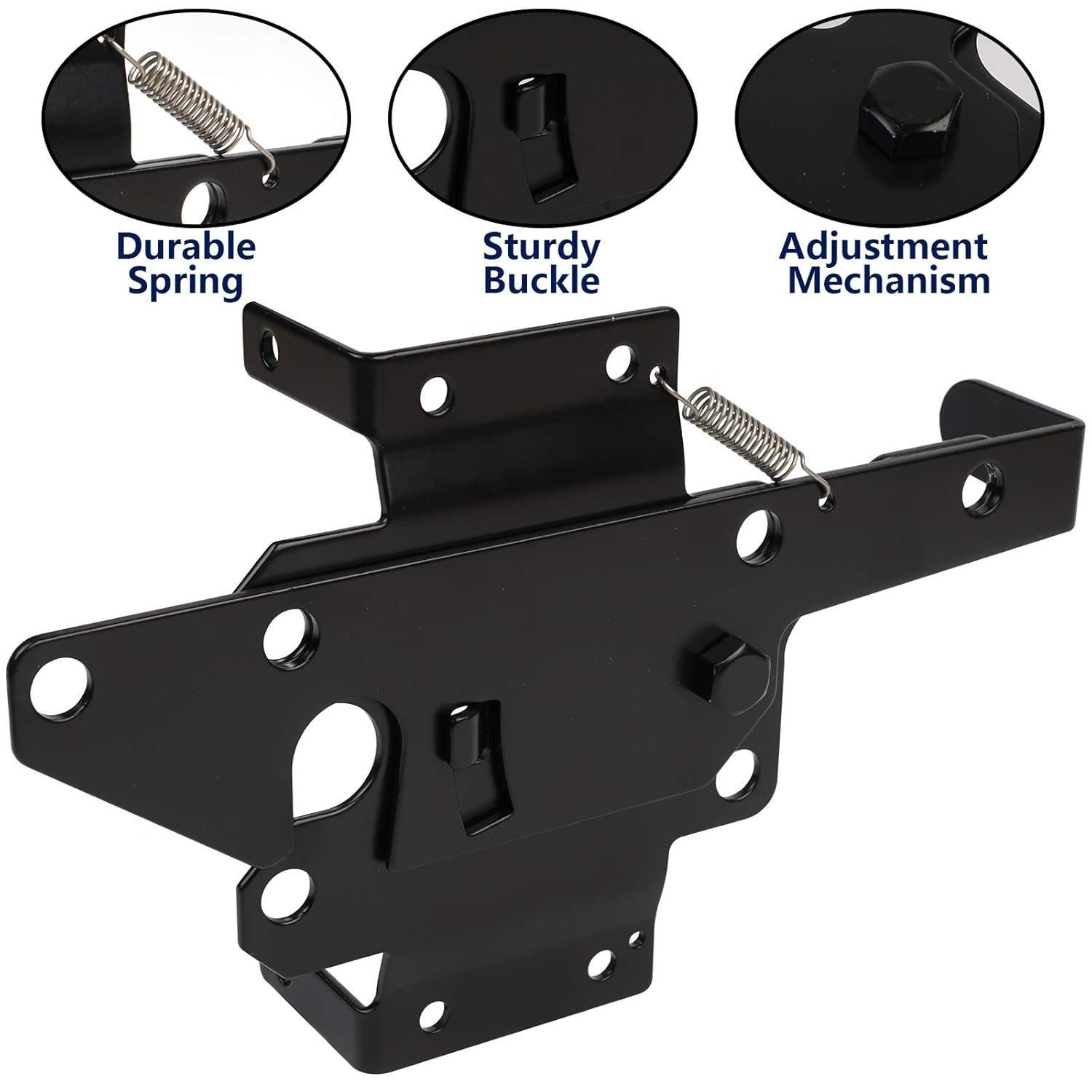 Post Mount Gate Latch for Wooden Fence - Heavy Duty Self Locking Gate Latch Hardware for Pool/Garden Gate Safety Latch, Automatic Fingertip Release Latches for Vinyl/Wood Fence, Black Finish