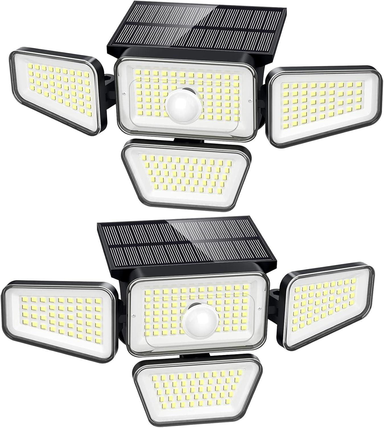 Solar Powered 270 LED Motion Sensor Outdoor Floodlights