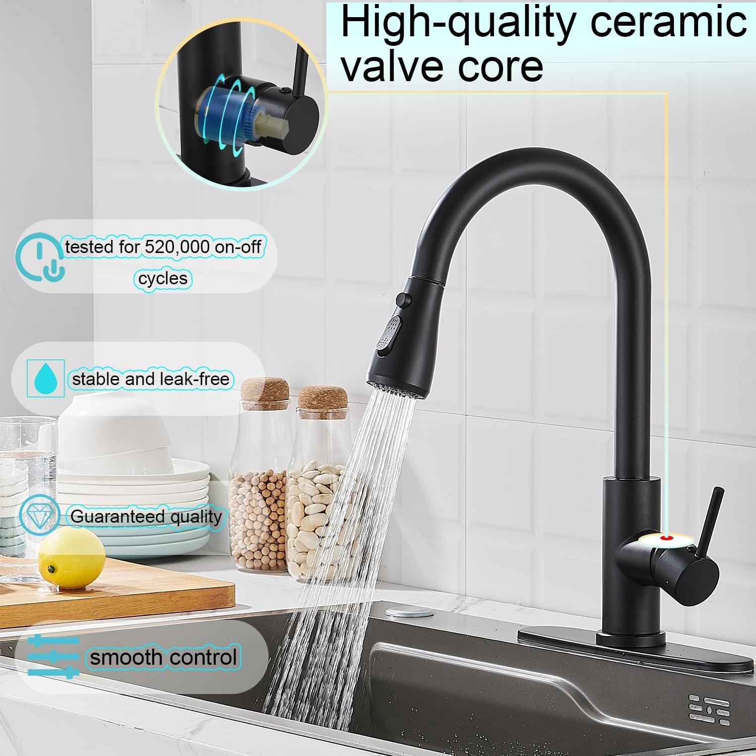 ARCORA ARCORA Stainless Steel  Single Handle Pull-Down Sprayer Kitchen Faucet Set with Touchless Sensor AR7100301B-DC