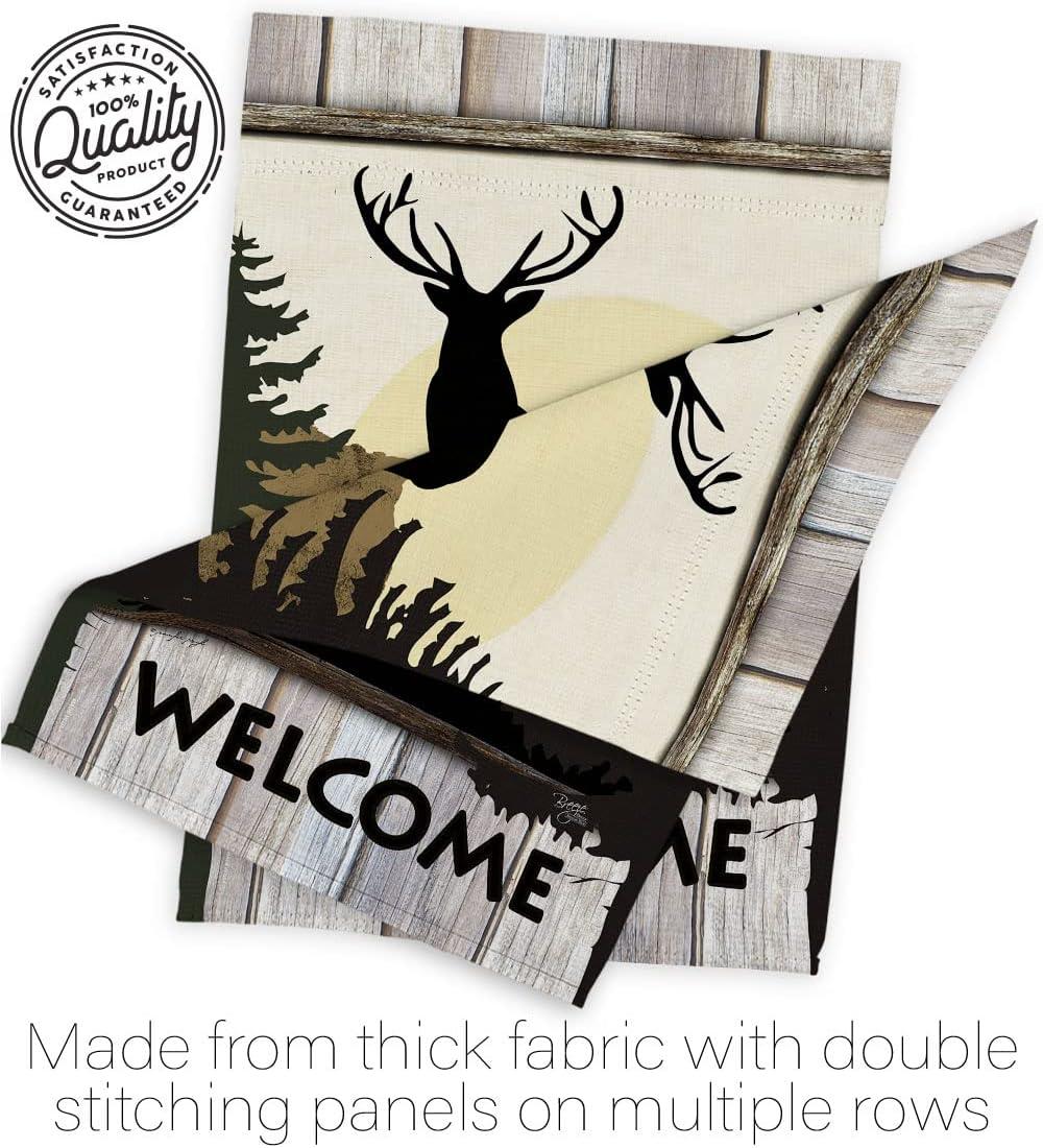 Welcome Deer Nature Wildlife Vertical Garden Flag 13" x 18.5"