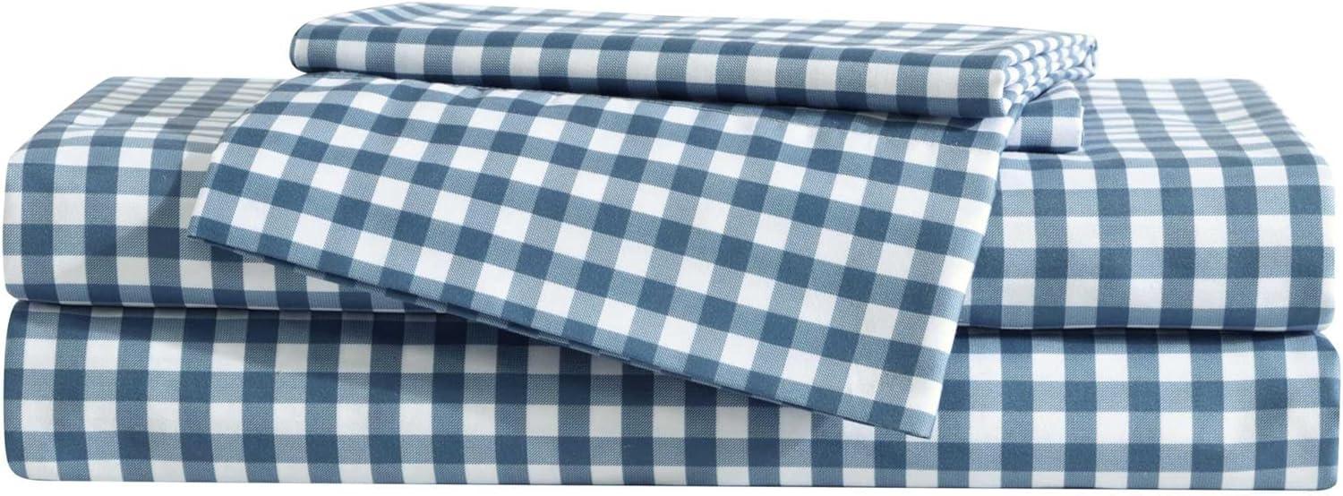 Eddie Bauer Preston Check Blue Twin Xl Sheet Set