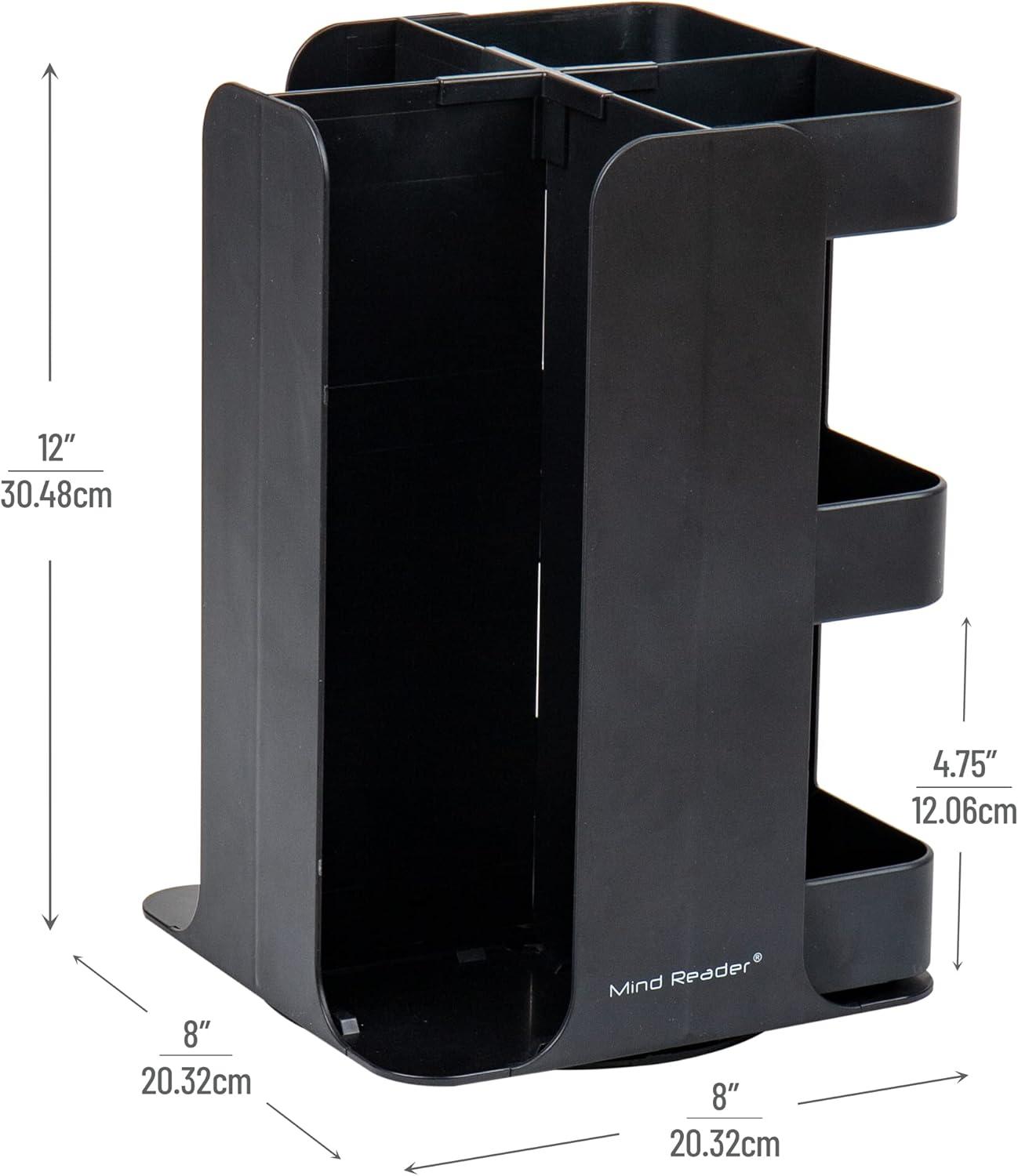 Mind Reader Mind Reader Cup Condiment Carousel, Countertop Organizer, Coffee Bar Accessories, Kitchen, Stirrers, 8"L x 8"W x 12"H