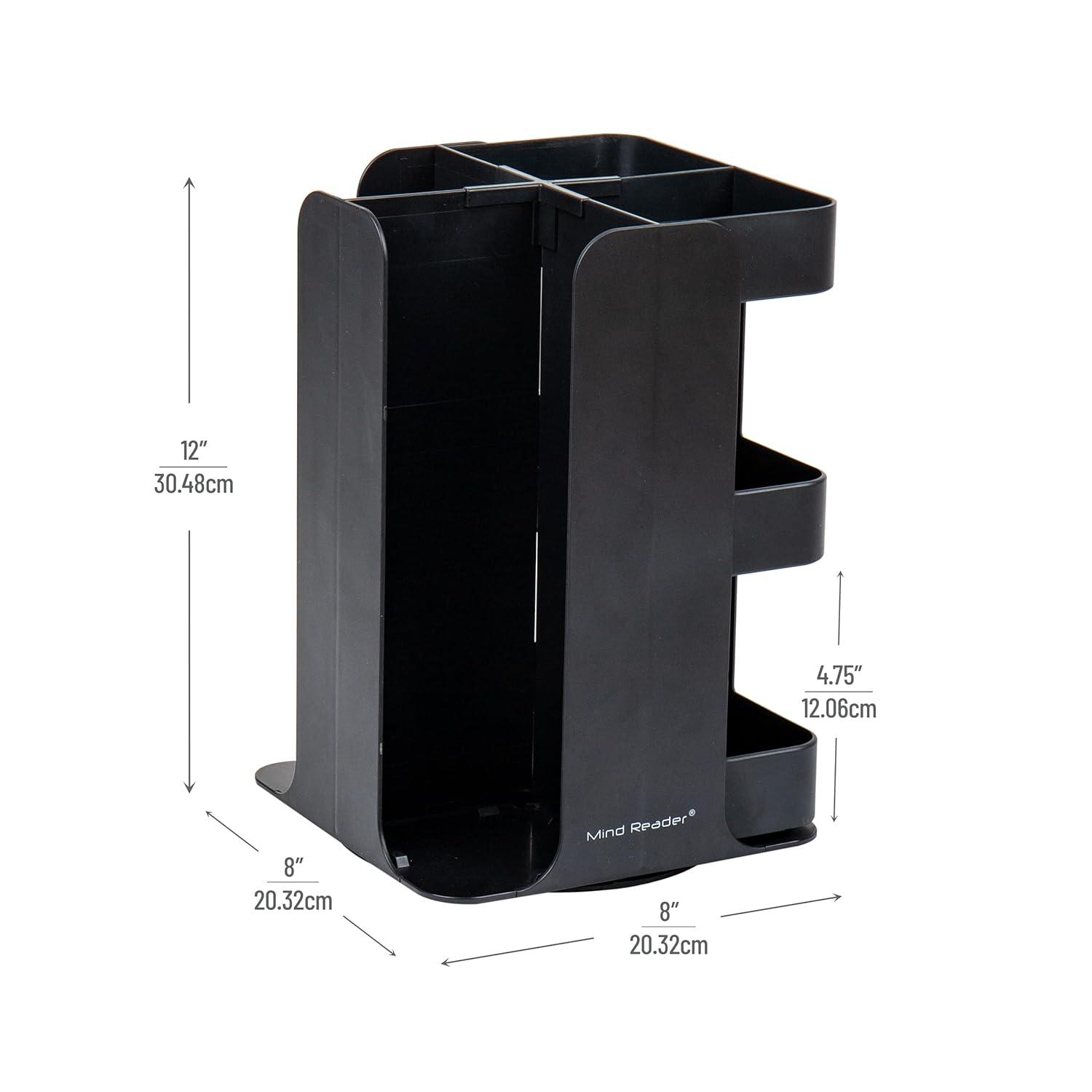 Mind Reader Mind Reader Cup Condiment Carousel, Countertop Organizer, Coffee Bar Accessories, Kitchen, Stirrers, 8"L x 8"W x 12"H