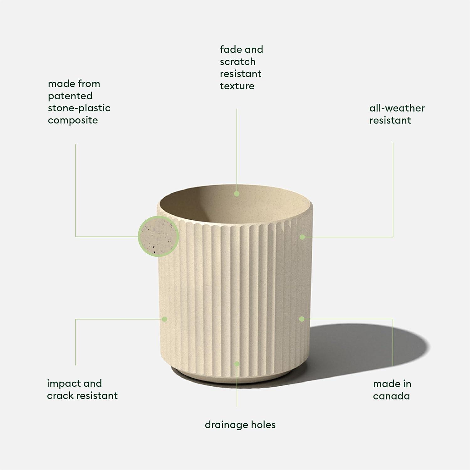 Veradek Mason Series Demi 6" Plastic-Stone Planter 2-Pack Sand