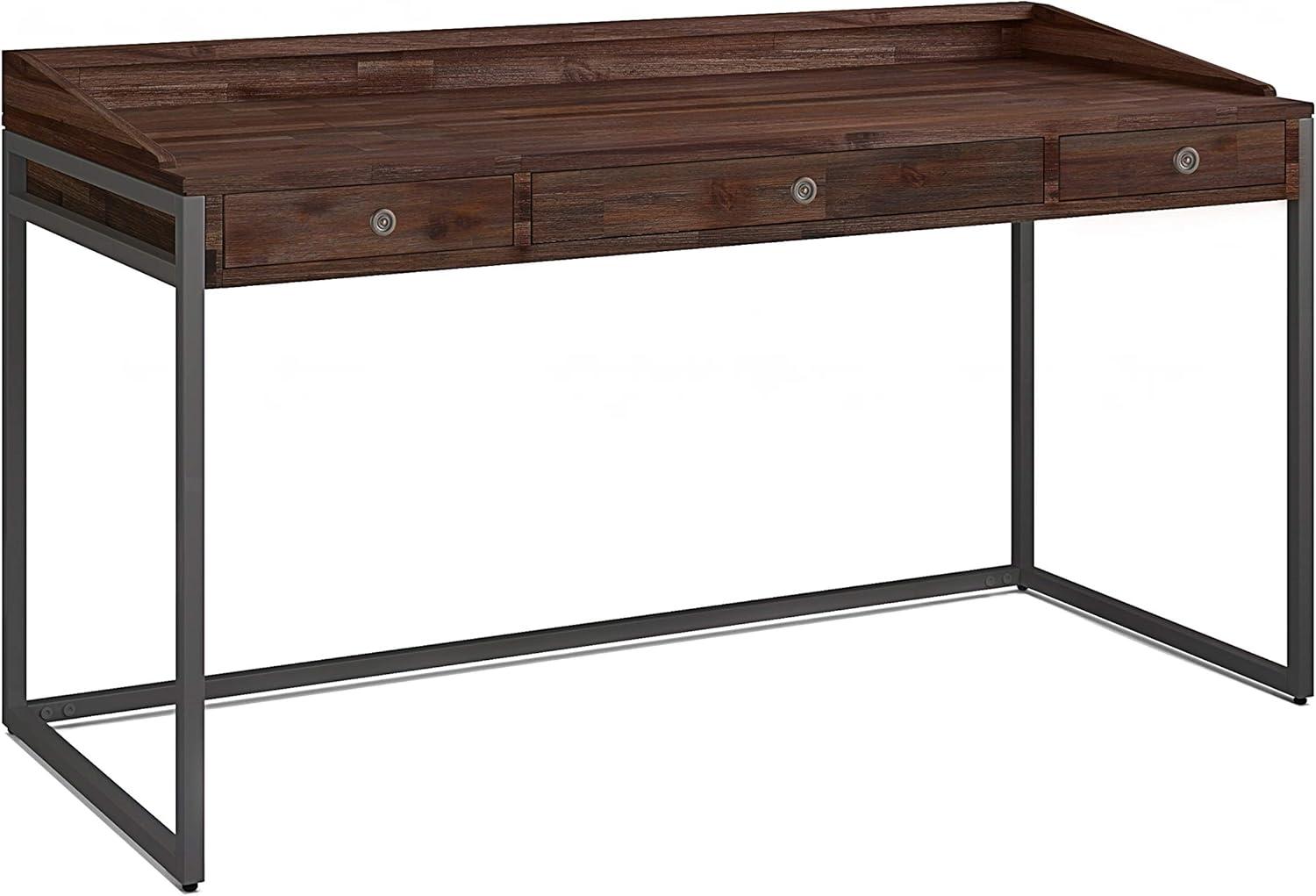 Simpli Home Ralston Solid Acacia Wood Desk In Distressed Charcoal Brown