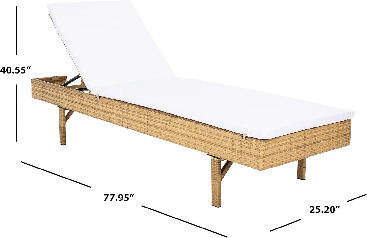 Cam Sunlounger - Outdoor - PAT7501 - Natural/White -Safavieh