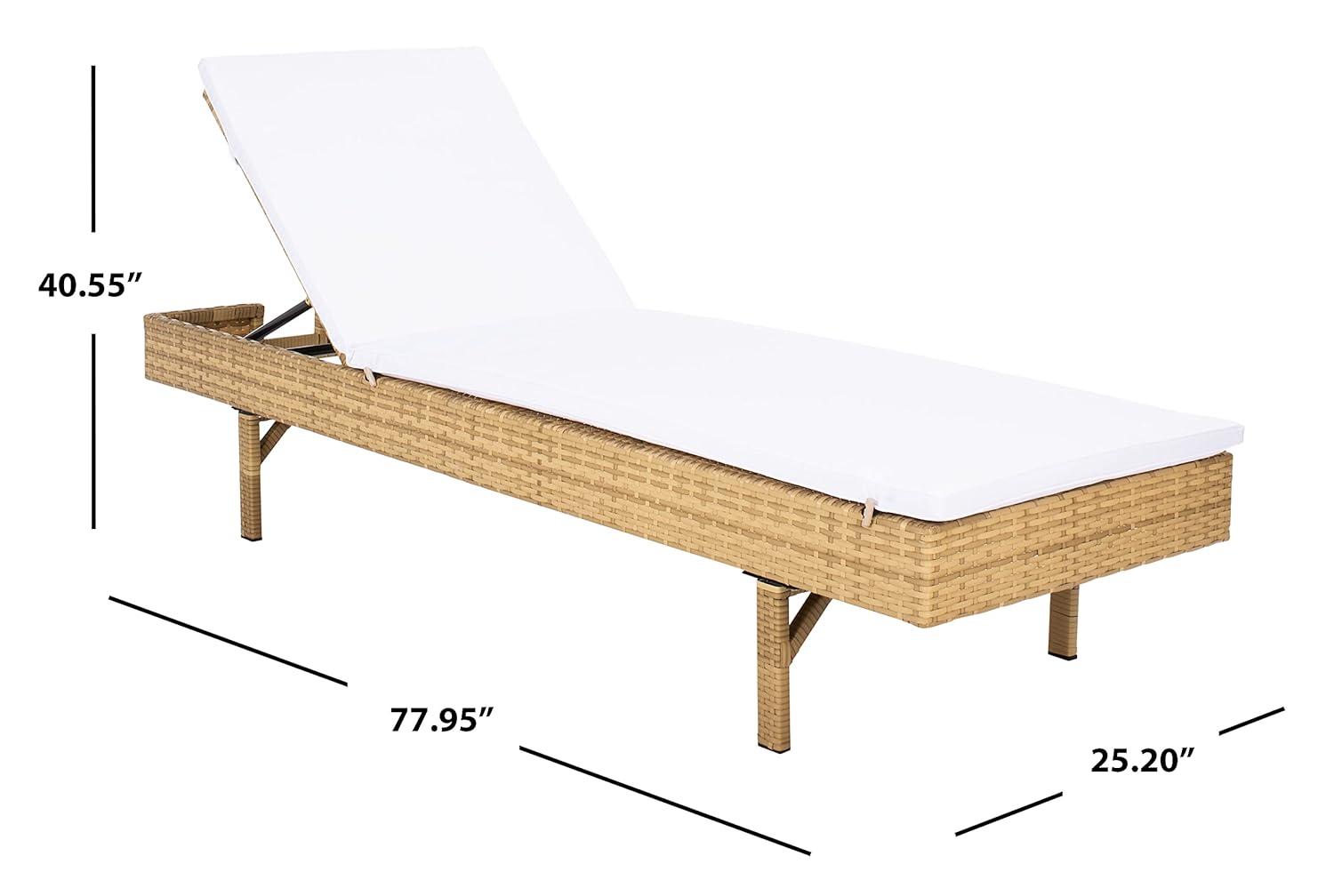 Cam Sunlounger - Outdoor - PAT7501 - Natural/White -Safavieh