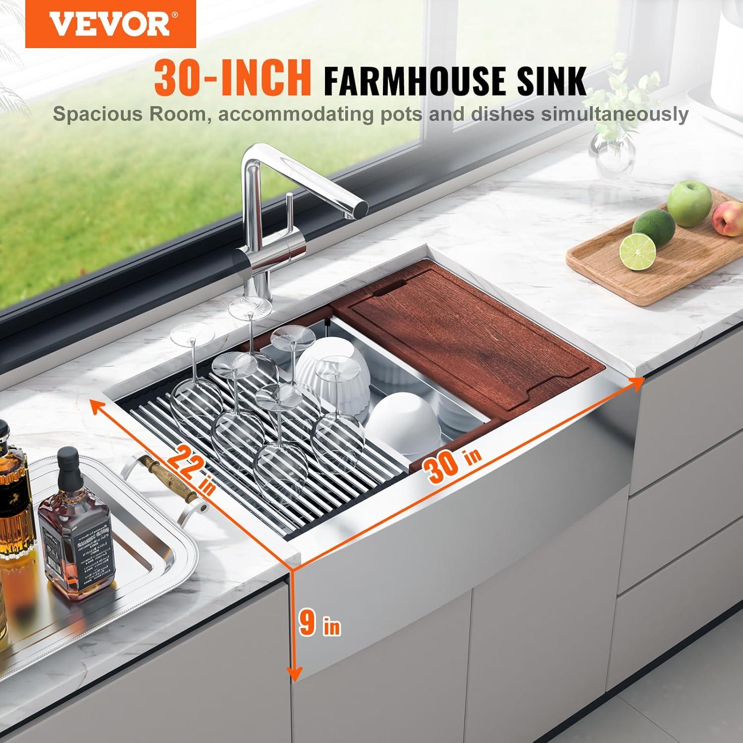 Farmhouse / Apron Single Bowl Stainless Steel Kitchen Sink