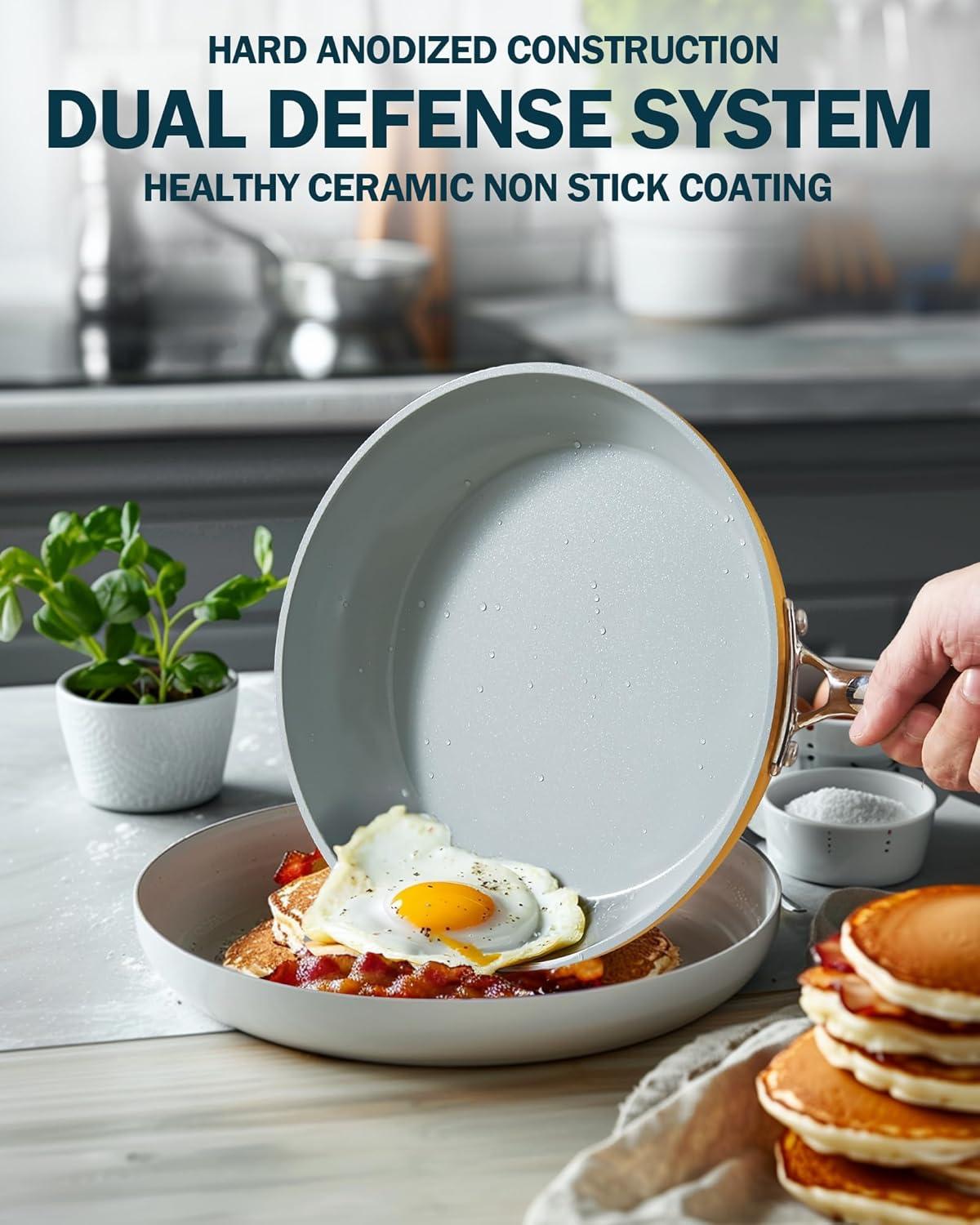 Cook N Home Cook N Home 9.5-inch Non Stick Frying Pan Skillet Hard Anodized Healthy Ceramic Nonstick Cookware