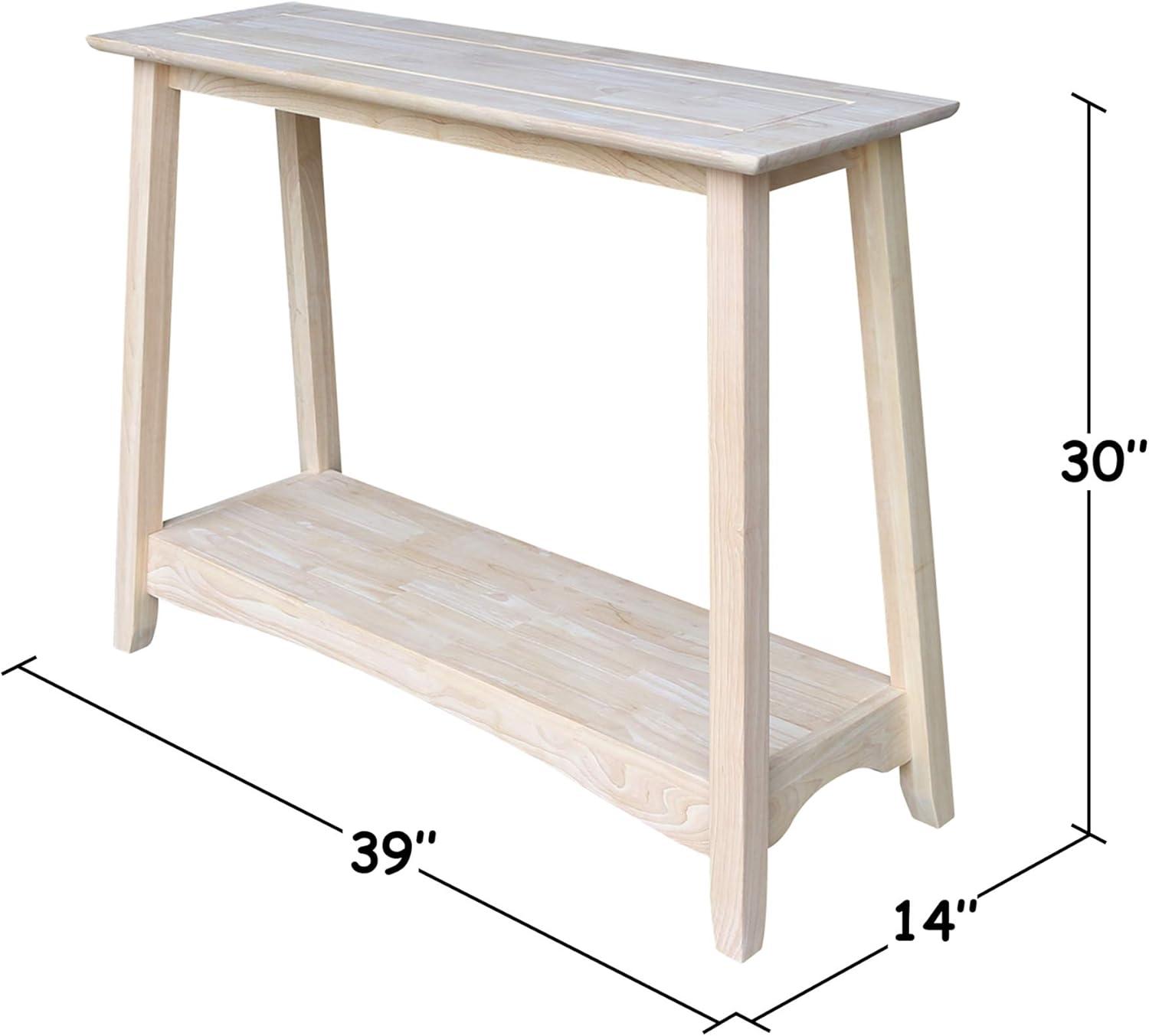 Shaker Console Table Unfinished - International Concepts: Solid Wood, Farmhouse Style, Entryway Storage