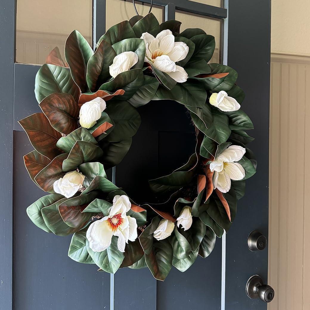 Faux Magnolia 24'' Wreath