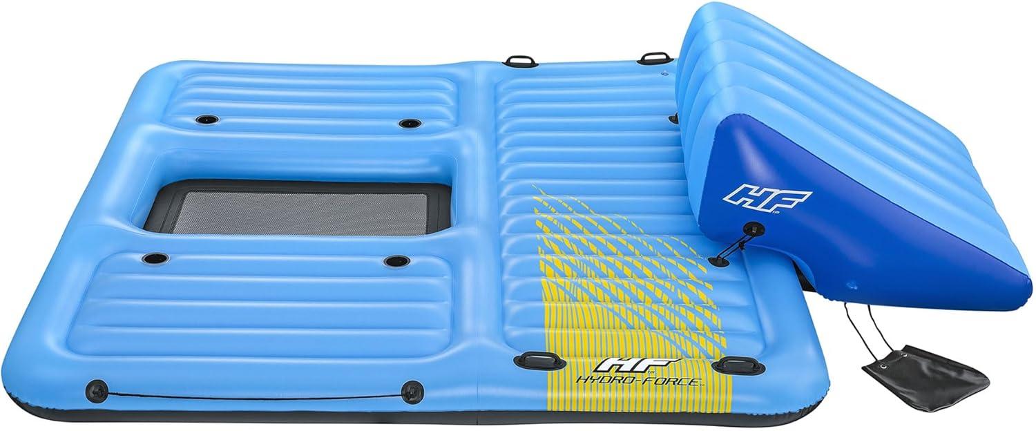 Bestway Hydro Force Detachable Summer Slide 5 Person Inflatable Activity Island with Cup Holders and Heavy Duty Handles for Easy Transport, Blue