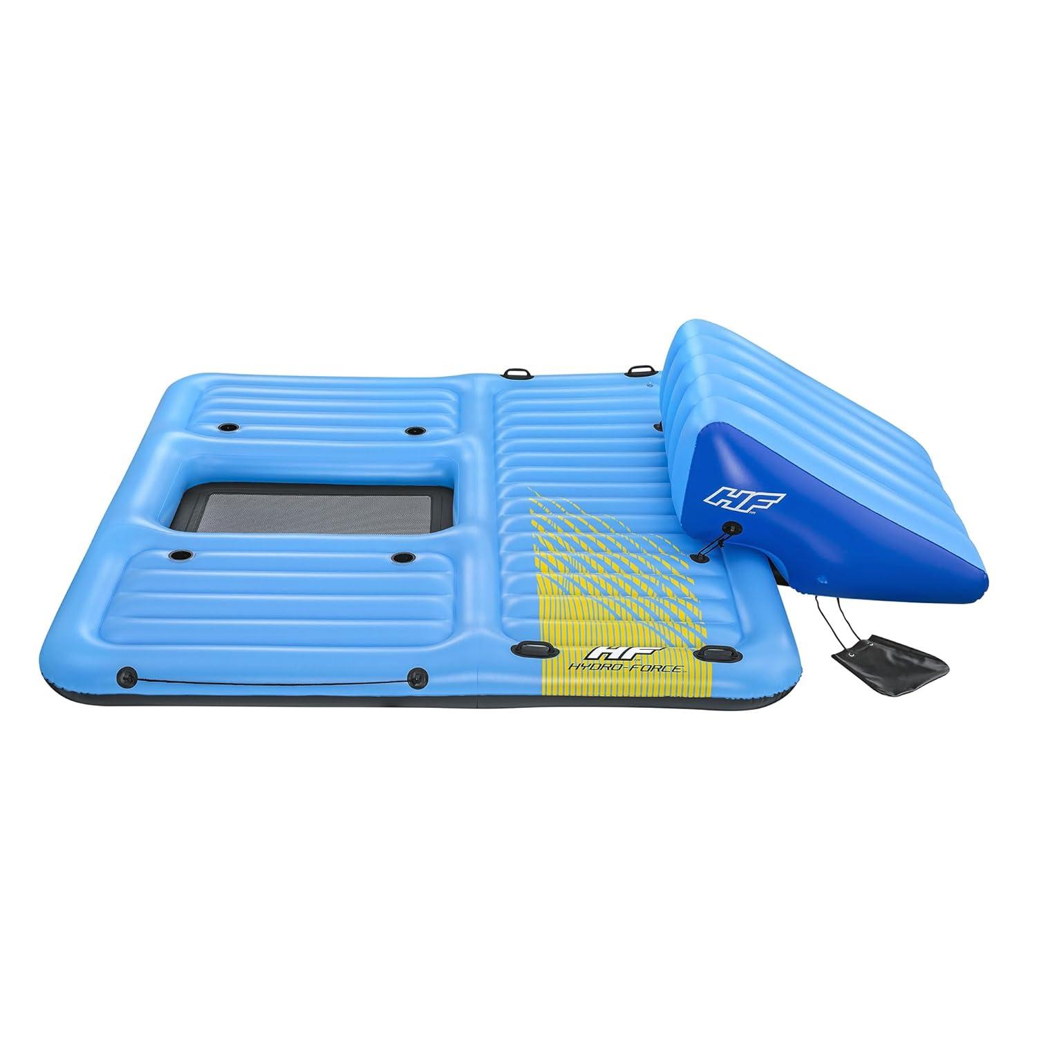 Bestway Hydro Force Detachable Summer Slide 5 Person Inflatable Activity Island with Cup Holders and Heavy Duty Handles for Easy Transport, Blue