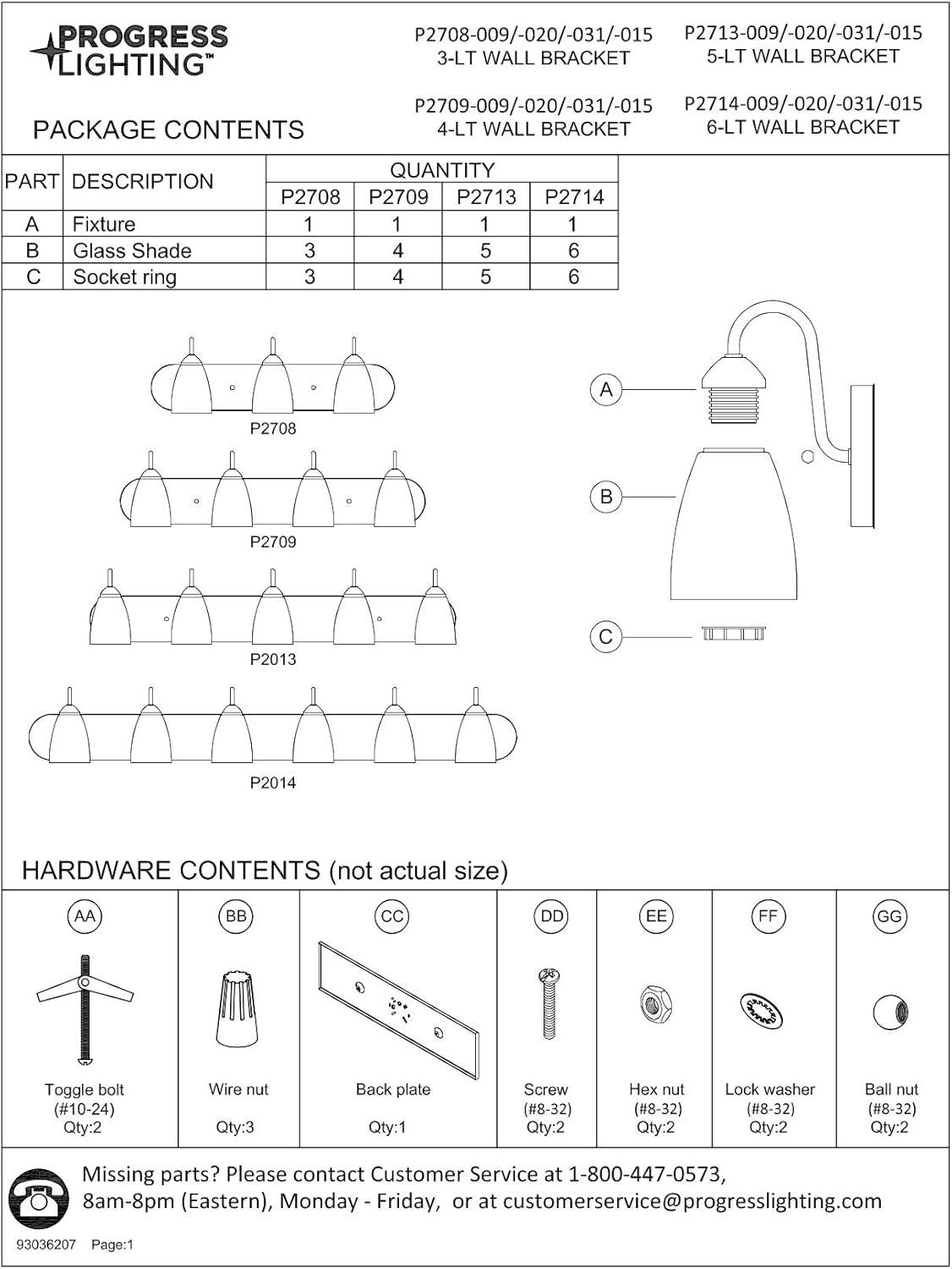 Progress Lighting Gather Collection 4-Light Bath Bracket, Brushed Nickel, Etched Glass Shades