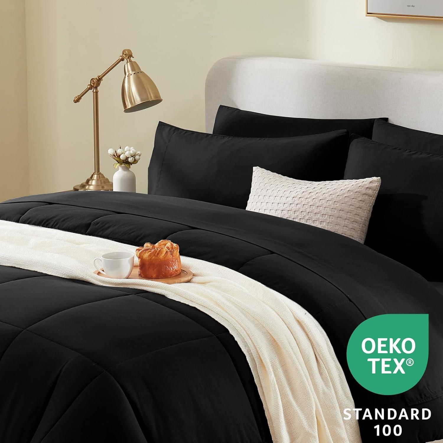 Sweet Home Collection All Season Bed-in-A-Bag 5pc/7pc Solid Color Comforter & Sheet Set Ultra Soft Bedding by Sweet Home Collection