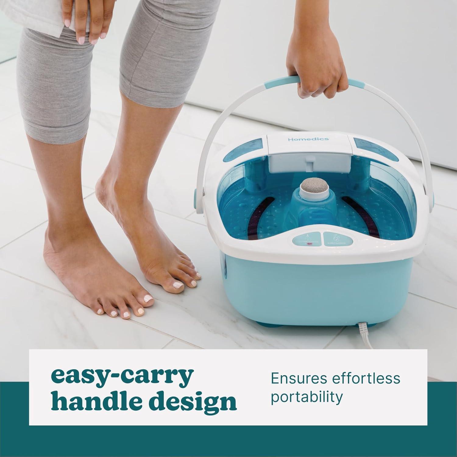 Homedics Shower Bliss Footspa with Massaging Water Jets, 3 Attachments and Toe-Touch Controls, FB-625