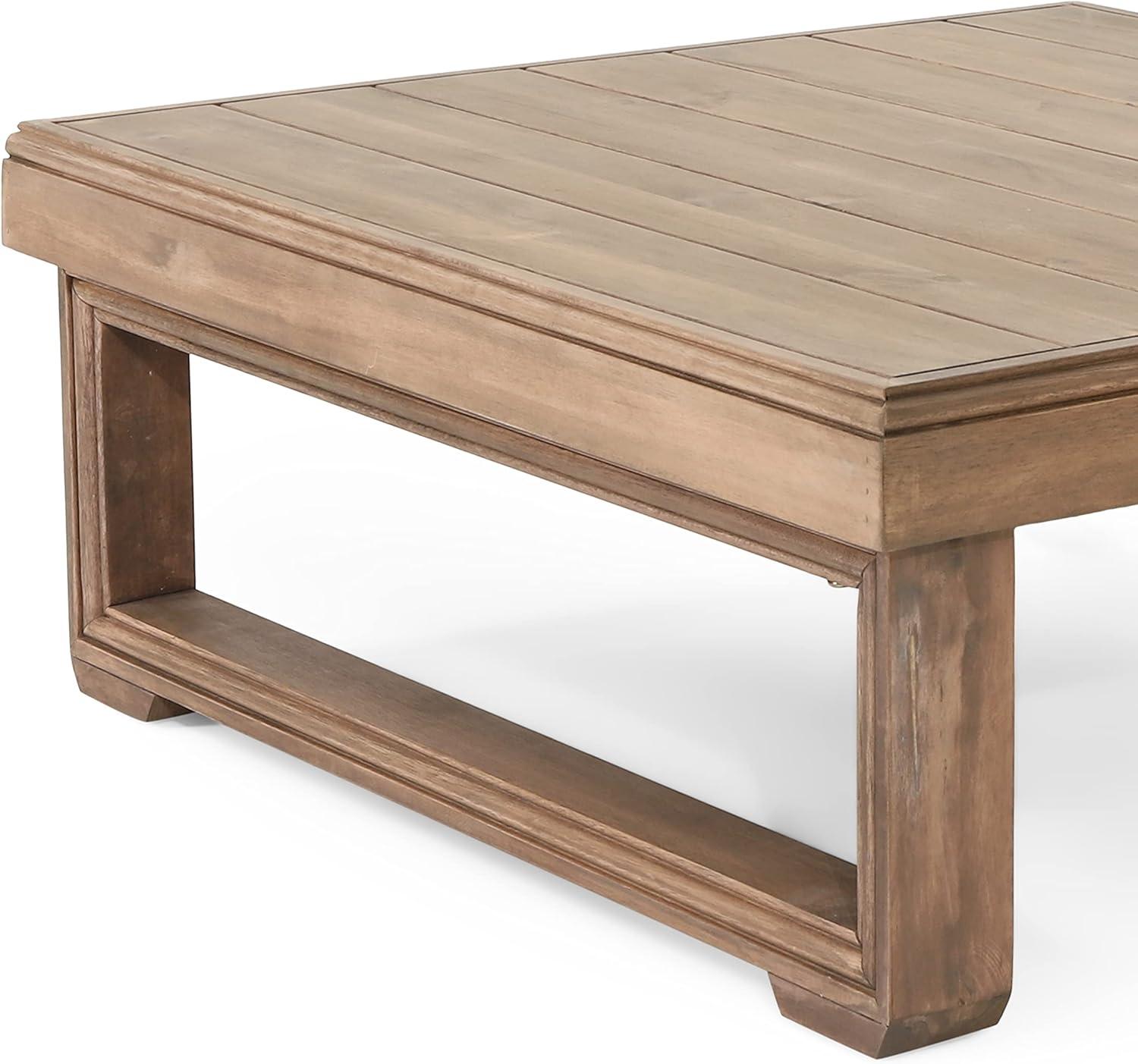 Westchester Outdoor Acacia Wood Square Coffee Table Brown Wash - Christopher Knight Home: Rustic Style, Water-Resistant