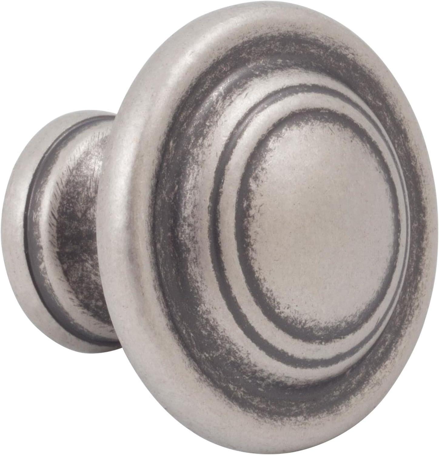 Charlotte Cabinet/Bi-Fold Door Knob, 1-3/4 Inches, Weathered Nickel by Stone Harbor Hardware