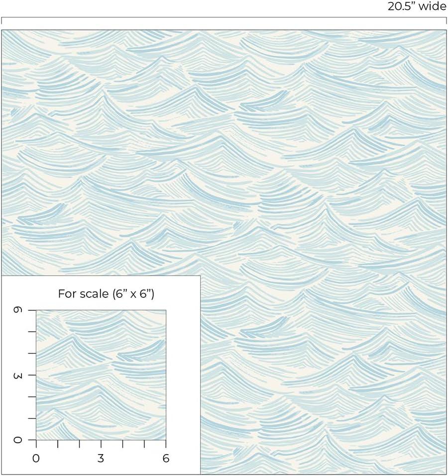 Seaside Waves Blue Pre-pasted Washable Wallpaper