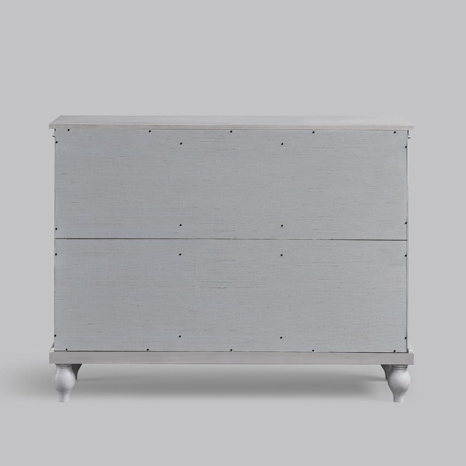 Antique White Wood 45 in. Kitchen Sideboard Buffet with 3 Storage Drawer Dining Room Cabinet Serving Wine Cupboard