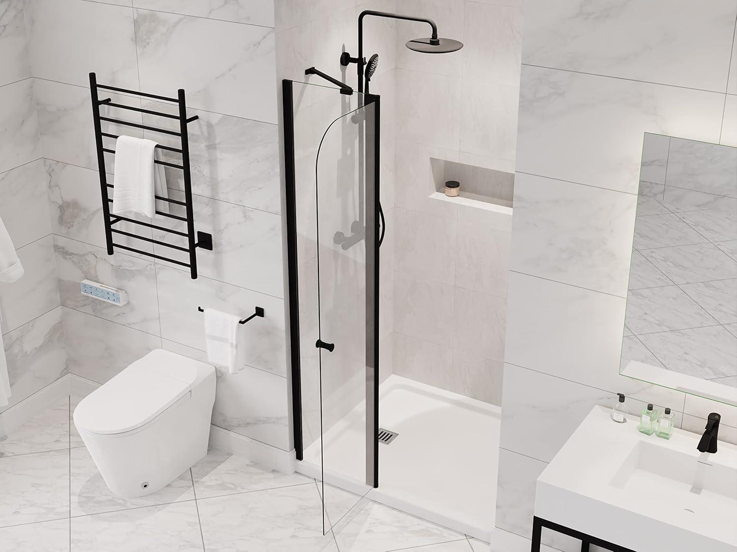 Anzzi 33.3” W x 72” H Frameless Shower Door