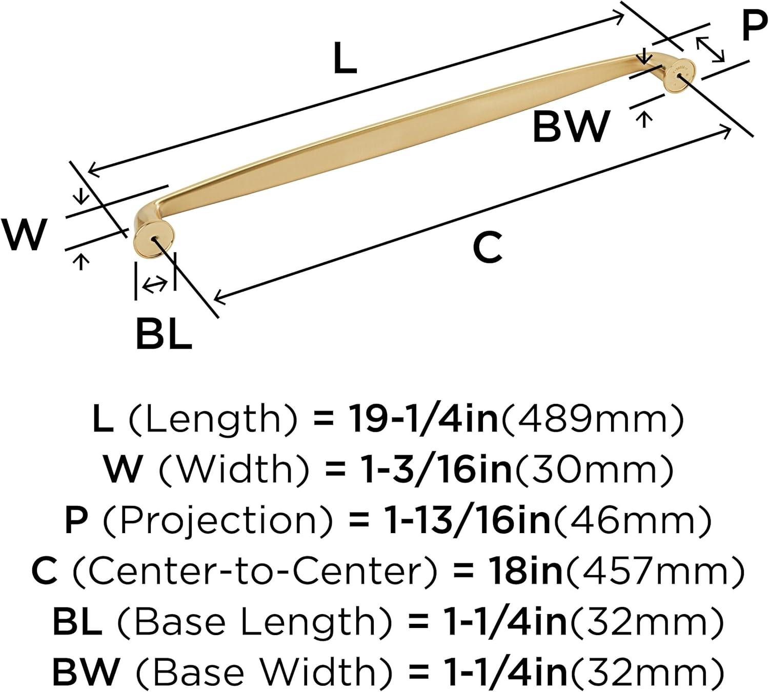 Kane 18 inch (457mm) Center-to-Center Champagne Bronze Appliance Pull