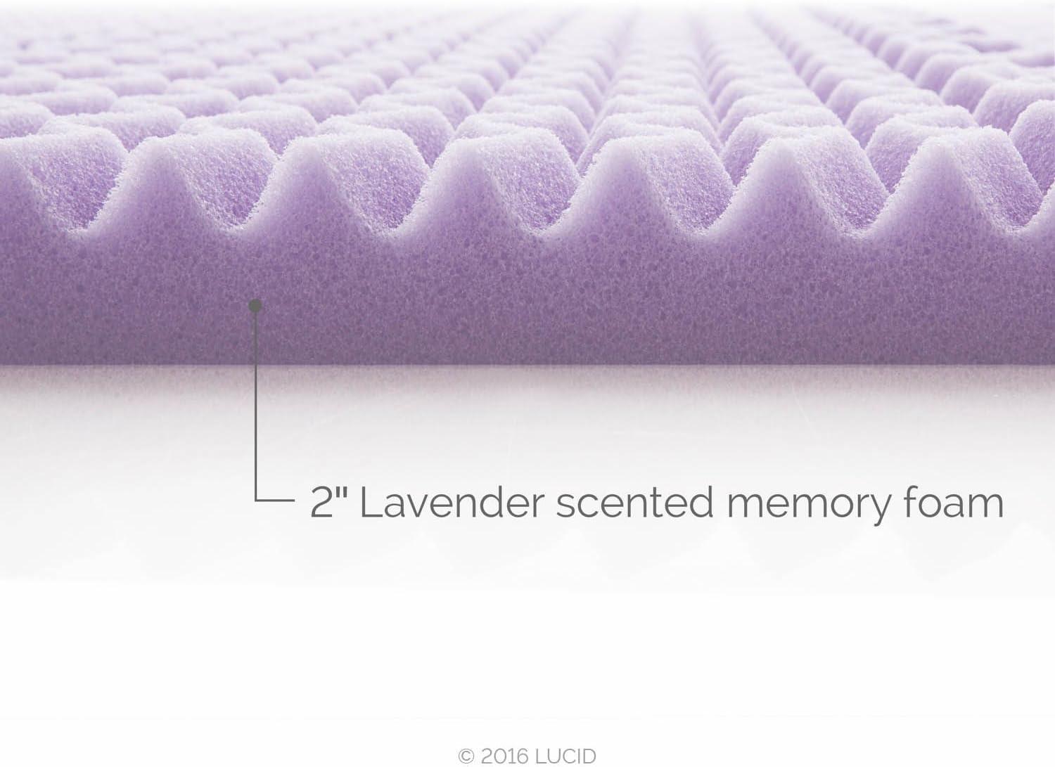 2" Zoned Lavender Memory Foam Mattress Topper