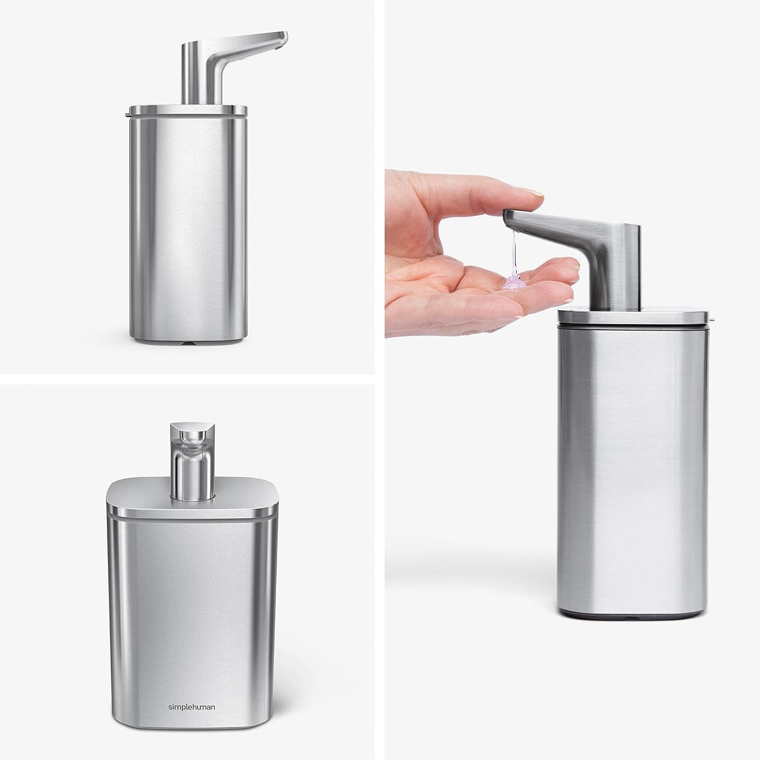 Simplehuman 16oz Pulse Pump, Kitchen Hand Soap Dispenser, Brushed Stainless Steel